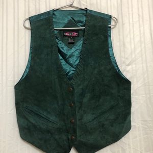 Quarters Green Leather Vest