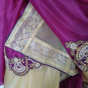 Beautiful Purple Saree With Blause