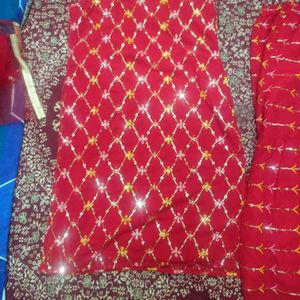 Newly Red Party Wear Heavy Sharara