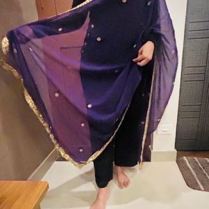 Beautiful Embellished Purple Dupatta