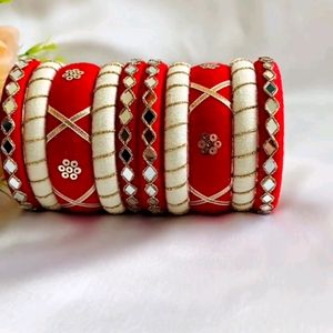 Red Mirror Work Bangles ❤️