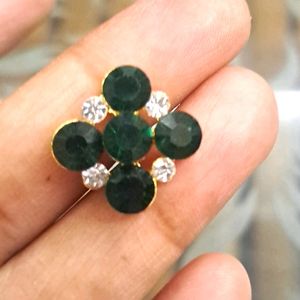 Beautiful Dark Green Big Size Stone Earrings