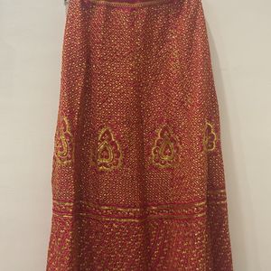 Ethenic Pink With Golden Sequence Lehenga