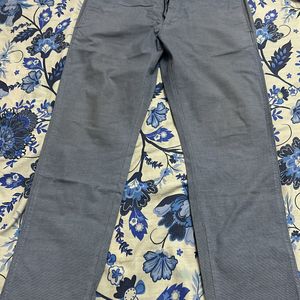 Light Blue Checked Slim Fit Pant