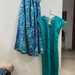 Party Wear 2 Piece Skirt And Front Cut Kurti