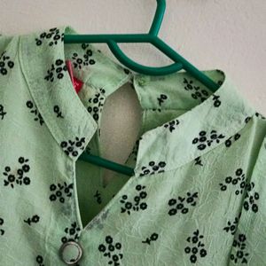 Green Colour Flare Hands Trendy Western Wear ,Size - S/M