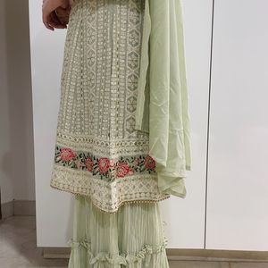 Parrot Green Suit Sharara