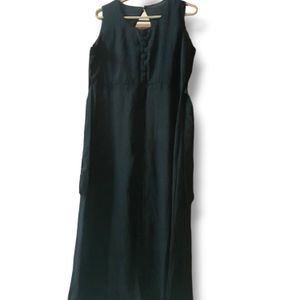 Asthetic Black Frontslit Kurta/Top (Women)