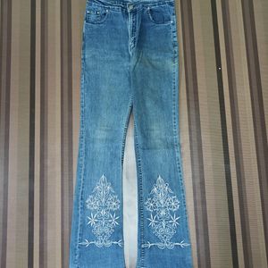 X-100 Size-30 Bootcut Women Denim Jeans