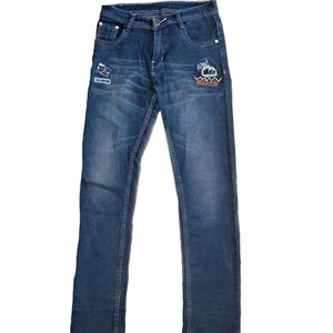 Blue Low Rise Unisex Jeans