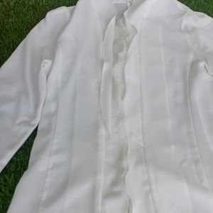 White Full Sleev Shirt Top