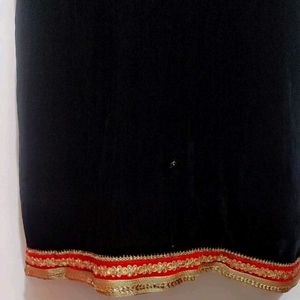 Black Velvet Party Wear Kurti For 34 Bust