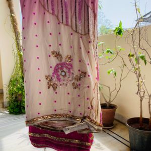 Baby Pink Georgette Saree (Women )