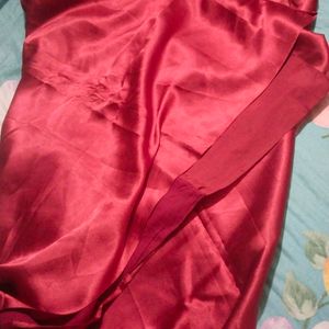 Deep Pink Satin Saree