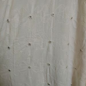 Embroidered white kurti