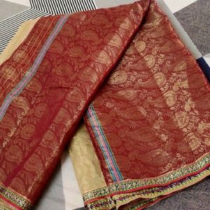 Shining Thread Work Saree