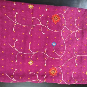 Pink Embroideral Saree