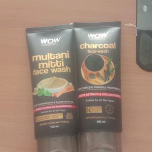 Wow Multani Mitti + Charcoal Face Wash