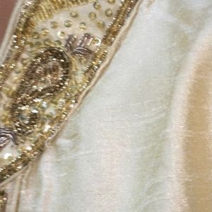 Shirwani cream Rhinestone free mala kardana