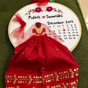 Wedding Theme Red Embroidery Hoop