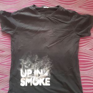 Bewakoof Up In Smoke Black Tshirt