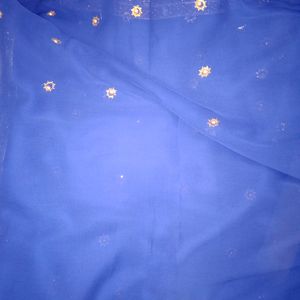 Chiffon Blue Lace border Saree With BlouseName: Ch