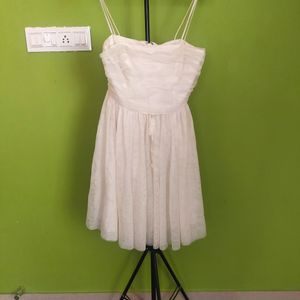 White Flared Net Party Dress/New (Reselling )