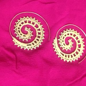 Circle Real Brass Earring. Bohemian Style