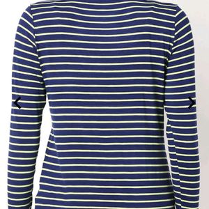 Striped Full Sleeves Round Neck Top