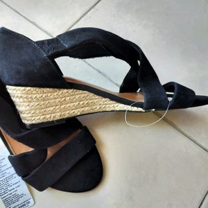 Suede Wedge Open Toe Sandals