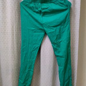 Straight A Line Cotton Pants Sea Green