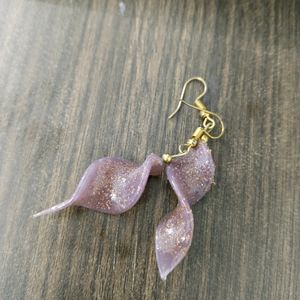 Purple Spiral Earrings