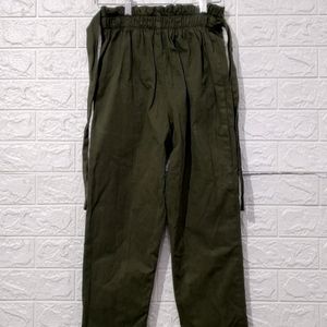 Max Women Olive Cotton Pant | Waist 26 | Hip 30 |