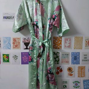 Satin Bridal Robe (Kimono Style)