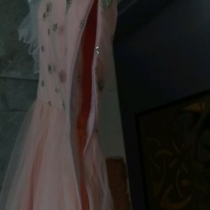 Peach Colour Long Gown