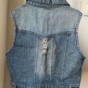 Vintage Distressed Waistcoat Denim Vest