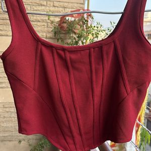 Mitaha Maroon Corset Top