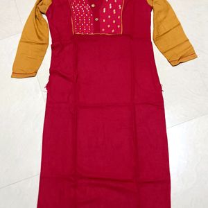 Maroonish- Red KURTA FOR WOMEN ✅