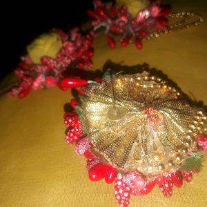 Haldi Earrings With Beautiful Flower