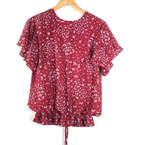 Dark Red Printed Top(Women’s)