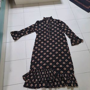 Women Black Flower Dress