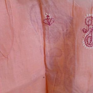 Cotton Kurta With Hand Embroidery