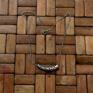 Silver Oxidized Hasuli Chain Neck Piece