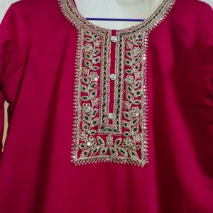 Red Straight Kurtha...Size L...