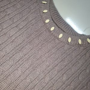 Lavender Woollen Sweater With Net