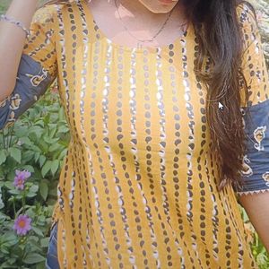 Vibrant Yellow Daily Wear Kurti