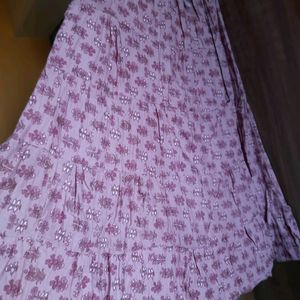 Tiered Skirt Floral Print Full Length