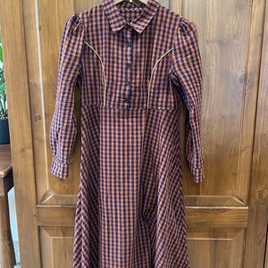 urbanic checked shirt maxi gown