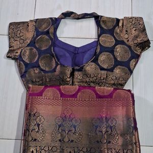 New  Silk Saree With Paded stitched Blouse