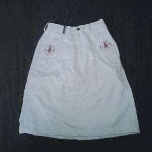 Yk2 white denim Short Skirt